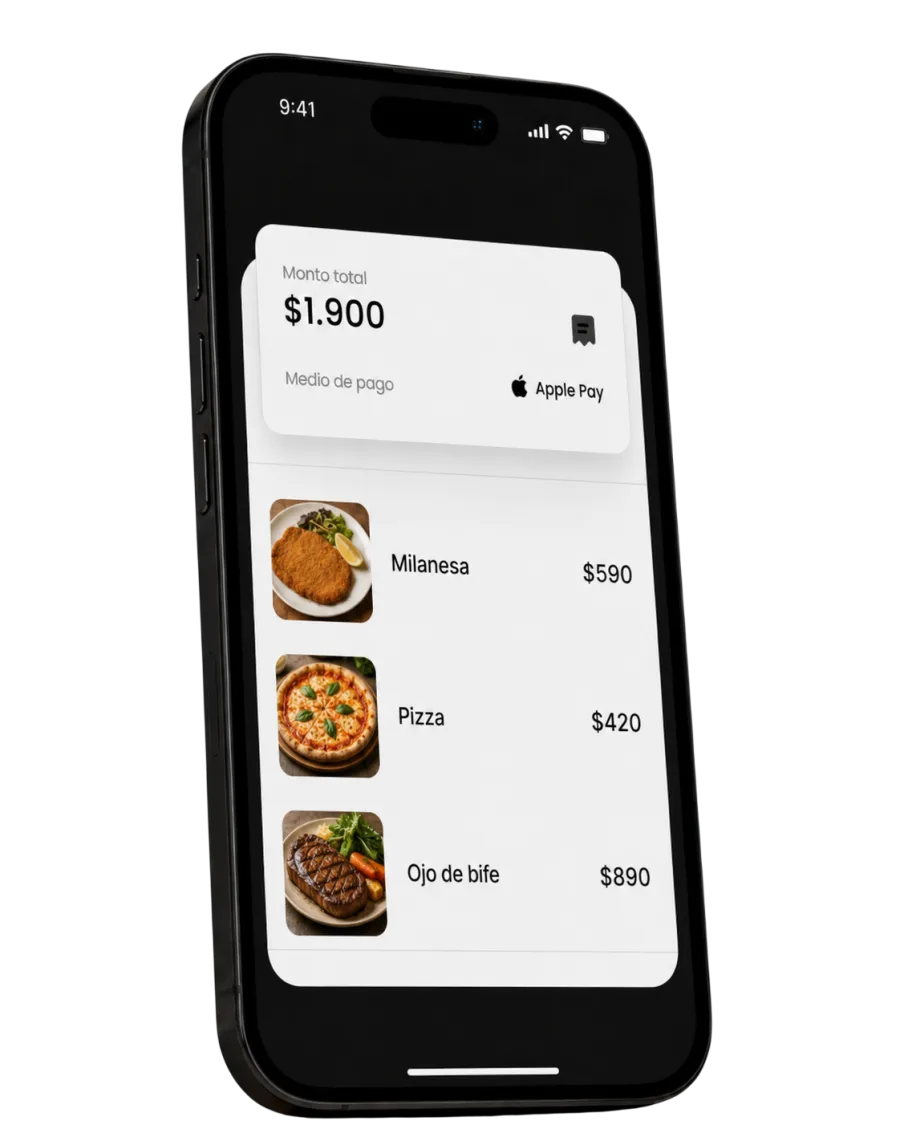 iPhone realista con la cuenta en vivo de Fono abierta
